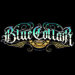 BLUE COLLAR TATTOO EST. 2007 COSTA MESA, CA logo