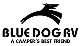 BLUE DOG RV A CAMPER'S BEST FRIEND logo