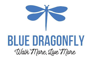 BLUE DRAGONFLY WALK MORE, LIVE MORE logo