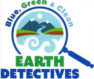 BLUE, GREEN & CLEAN EARTH DETECTIVES logo