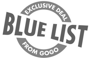 BLUE LIST EXCLUSIVE DEAL FROM GOGO logo