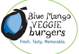 BLUE MANGO VEGGIE BURGERS FRESH. TASTY. MEMORABLE. logo