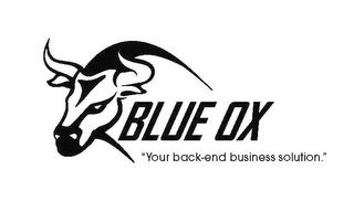 BLUE OX "YOUR BACK-END BUSINESS SOLUTION." logo