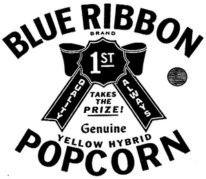 BLUE RIBBON POPCORN TAKES THE PRIZE! GENUINE YELLOW HYBRID logo