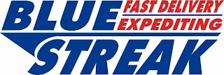 BLUE STREAK FAST DELIVERY EXPEDITING logo