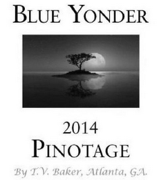 BLUE YONDER 2014 PINOTAGE BY T V BAKER ATLANTA, GA logo