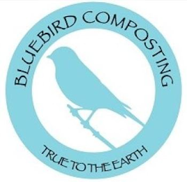 BLUEBIRD COMPOSTING TRUE TO THE EARTH logo