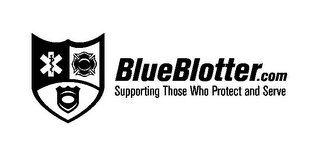 BLUEBLOTTER.COM SUPPORTING THOSE WHO PROTECT AND SERVE logo