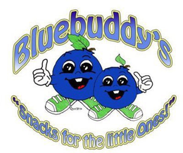BLUEBUDDY'S "SNACKS FOR THE LITTLE ONES!" logo