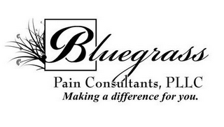 BLUEGRASS PAIN CONSULTANTS, PLLC MAKINGA DIFFERENCE FOR YOU. logo