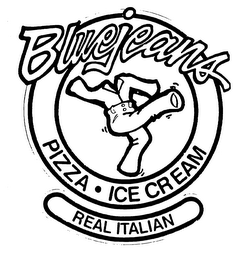 BLUEJEANS PIZZA ICE CREAM REAL ITALIAN logo
