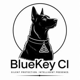 BLUEKEY CI SILENT PROTECTION. INTELLIGENT PRESENCE. logo
