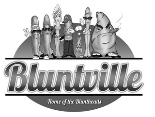BLUNTVILLE HOME OF THE BLUNTHEADS BLUNT BLUNT-WEAR logo