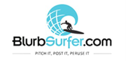 BLURBSURFER.COM PITCH IT, POST IT, PERUSE IT logo