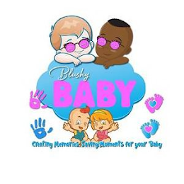 BLUSHY BABY CREATING MEMORIES SAVING MOMENTS FOR YOUR BABY logo