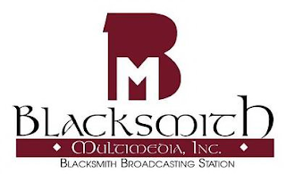 BM BLACKSMITH MULTIMEDIA, INC. BLACKSMITH BROADCASTING STATION logo