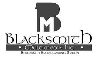 BM BLACKSMITH MULTIMEDIA, INC. BLACKSMITH BROADCASTING STATION logo