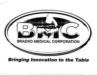 BMC BRADKO MEDICAL CORPORATION BRINGING INNOVATION TO THE TABLE logo