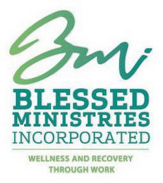 BMI BLESSED MINISTRIES INCORPORATED WELLNESS AND RECOVERY THROUGH WORK logo