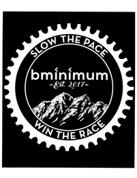 BMINIMUM -EST. 2017- SLOW THE PACE WIN THE RACE logo