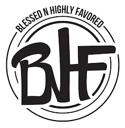BNHF BLESSED N HIGHLY FAVORED logo