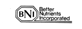BNI BETTER NUTRIENTS INCORPORATED logo