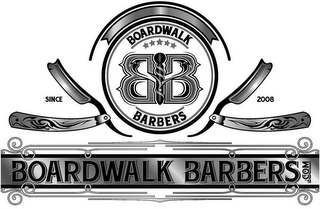 BOARDWALK BB BARBERS SINCE 2008 BOARDWALK BARBERS .COM logo