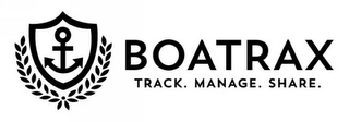 BOATRAX TRACK. MANAGE. SHARE. logo