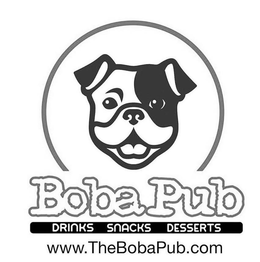 BOBA PUB DRINKS SNACKS DESSERTS WWW.THEBOBAPUB.COM logo