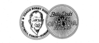 BOBBY DODD COACH OF THE YEAR AWARD COACH BOBBY DODD FOOTBALL COACH HUMAN logo