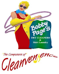 BOBBY PAGE'S  DRY CLEANERS & SHIRT LAUNDRY THE COMPOSERS OF CLEANVENIENCE logo