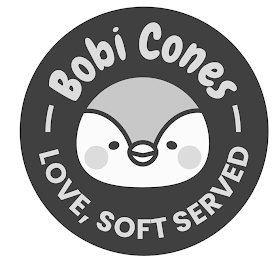 BOBI CONES LOVE, SOFT SERVED logo