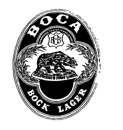 BOCA BOCK LAGER BBCO WARRANTED TO KEEP IN ANY CLIMATE CALIFORNIA'S FIRST LAGER logo