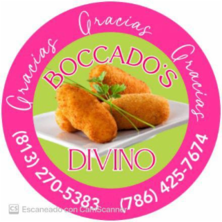 BOCCADO'S DIVINO GRACIAS GRACIAS GRACIAS  813-270-5383  786-425-7674 logo