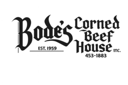 BODE'S  CORNED BEEF HOUSE INC. EST. 1959 453-1883 logo