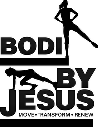 BODI BY JESUS MOVE · TRANSFORM · RENEW logo