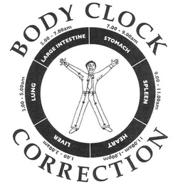BODY CLOCK CORRECTION 3.00 - 5.00AM LUNG 5.00 - 7.00AM LARGE INTESTINE 7.00 - 9.00AM STOMACH 9.00 - 11.00AM SPLEEN 11.00AM - 1.00PM HEART 1.00 - 3.00PM LIVER logo