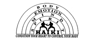 BODY EMOTION MIND SPIRIT HAIKI CONDITION YOUR HEART TO CONTROL YOUR BODY logo