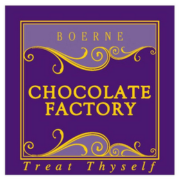 BOERNE CHOCOLATE FACTORY TREAT THYSELF logo