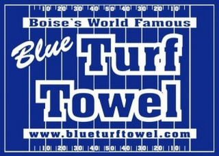 BOISE'S WORLD FAMOUS BLUE TURF TOWEL WWW.BLUETURFTOWEL.COM logo