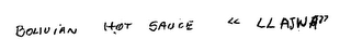 BOLIVIAN HOT SAUCE "LLAJWA" logo