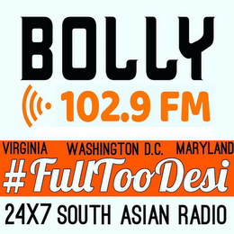 BOLLY 102.9 FM #FULLTOODESI 24X7 SOUTH ASIAN RADIO logo