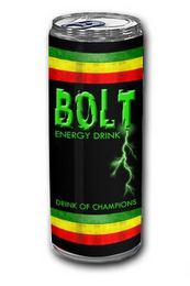 BOLT ENERGY DRINK DRINK OF CHAMPIONS logo