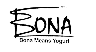 BONA BONA MEANS YOGURT logo