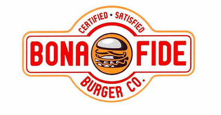 BONA FIDE BURGER CO. CERTIFIED · SATISFIED logo