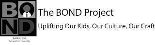 BOND THE BOND PROJECT BUILDING OUR NETWORK OF DIVERSITY UPLIFTING OUR KIDS, OUR CULTURE, OUR CRAFT logo