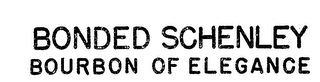 BONDED SCHENLEY BOURBON OF ELEGANCE logo