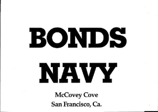 BONDS NAVY MCCOVEY COVE SAN FRANCISCO, CA. logo