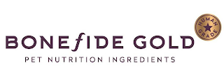 BONEFIDE GOLD HUMAN GRADE PET NUTRITION INGREDIENTS logo