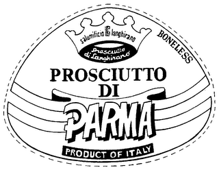 BONELESS PROSCIUTTO DI PARMA PRODUCT OF ITALY logo